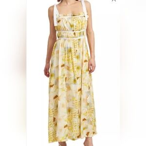 New En Saison Yellow and White Maxi Dress